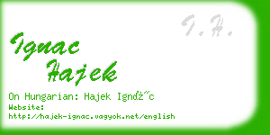 ignac hajek business card
